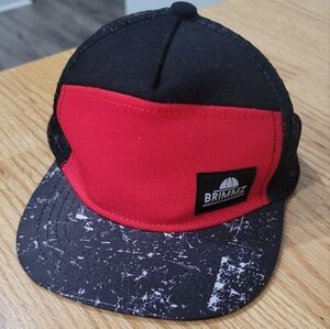 Brimmz Hat Blacke and Red Splatter
